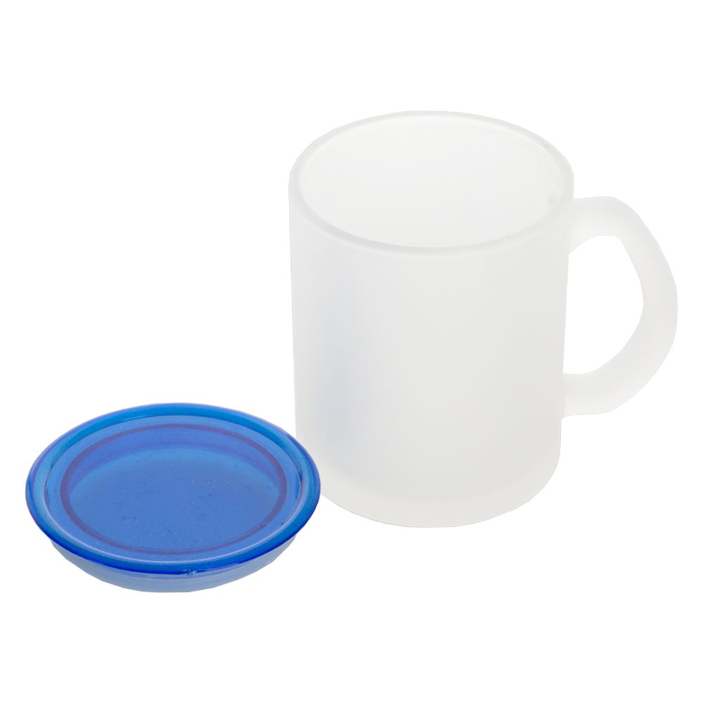 Glass Mug With Blue Lid M441611BL