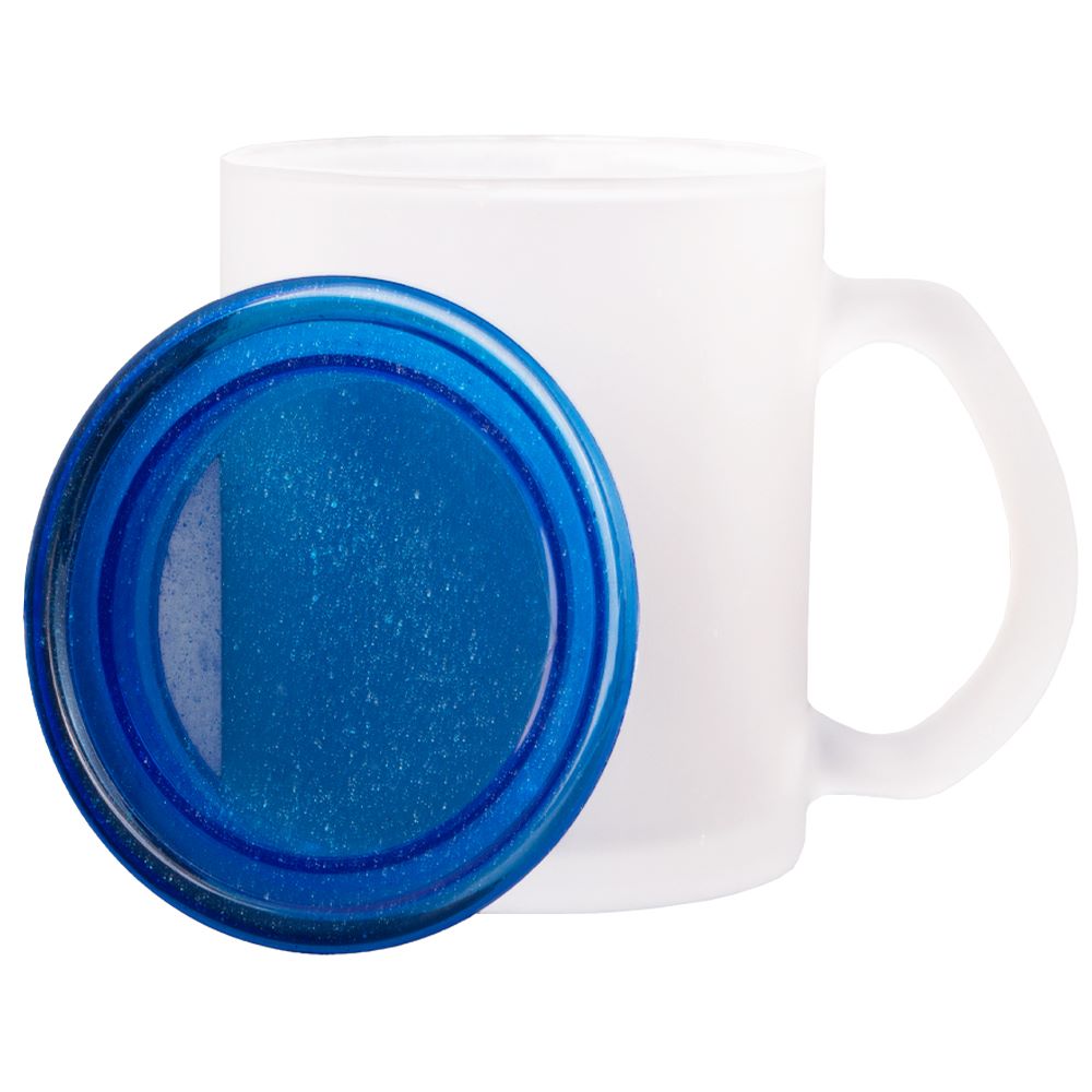 Glass Mug With Blue Lid M441611BL