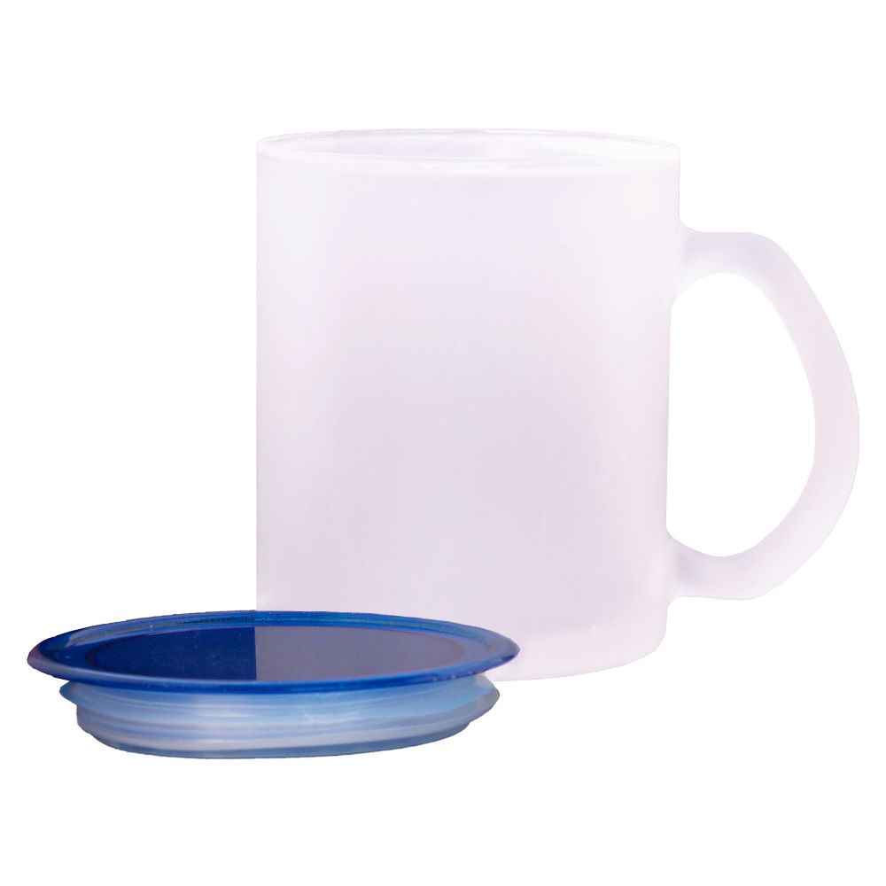 Glass Mug With Blue Lid M441611BL