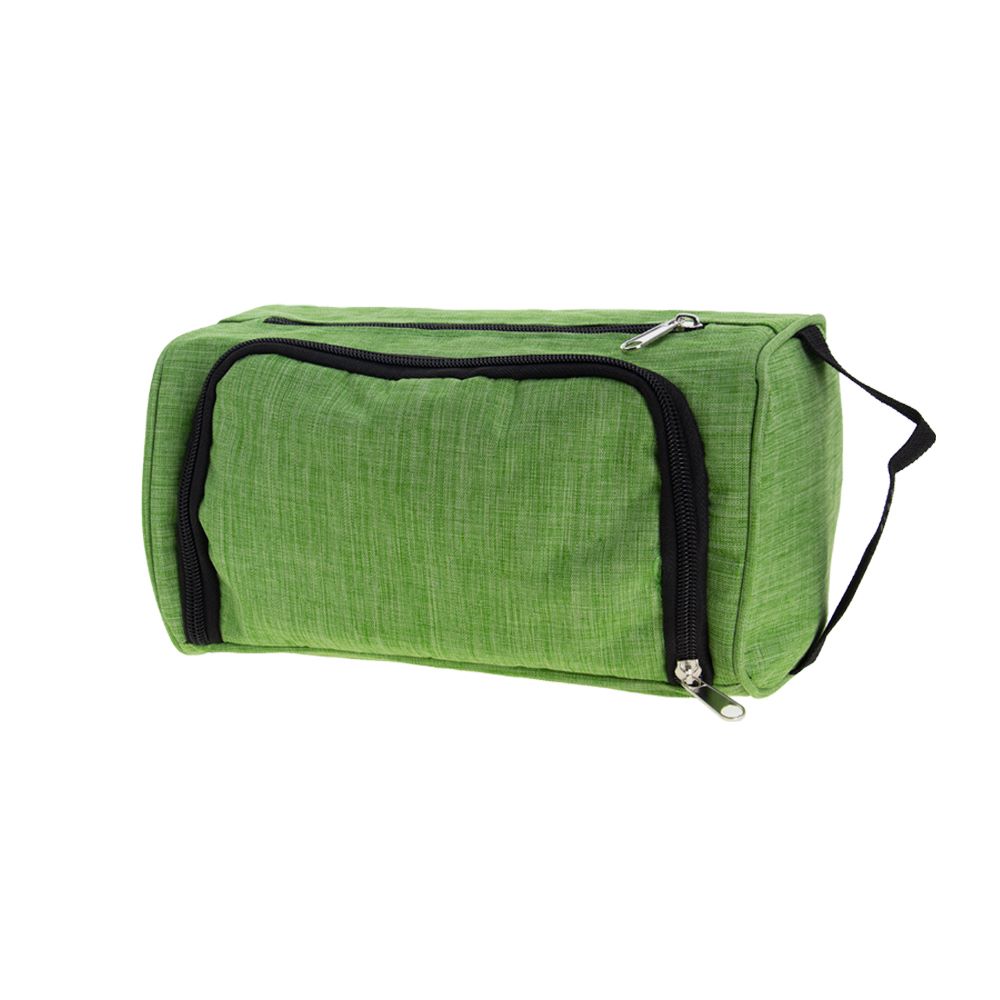 Green Polyester Toiletries Bag With 2 Compartments BTL401312GRN